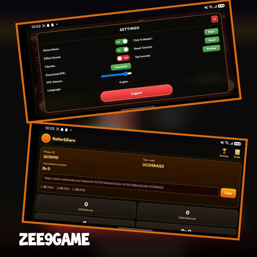 ZEE9 Game Login and Register